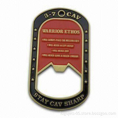Bottle Opener, Made of Nickel-plated Iron Base, with Aluminum Printed Logo on Top